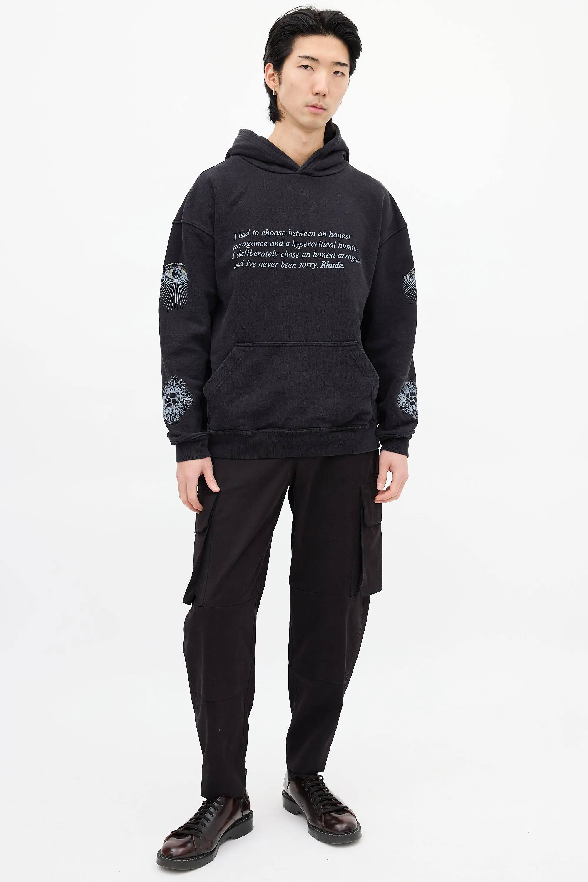 Black & Grey Honest Eye Graphic Hoodie