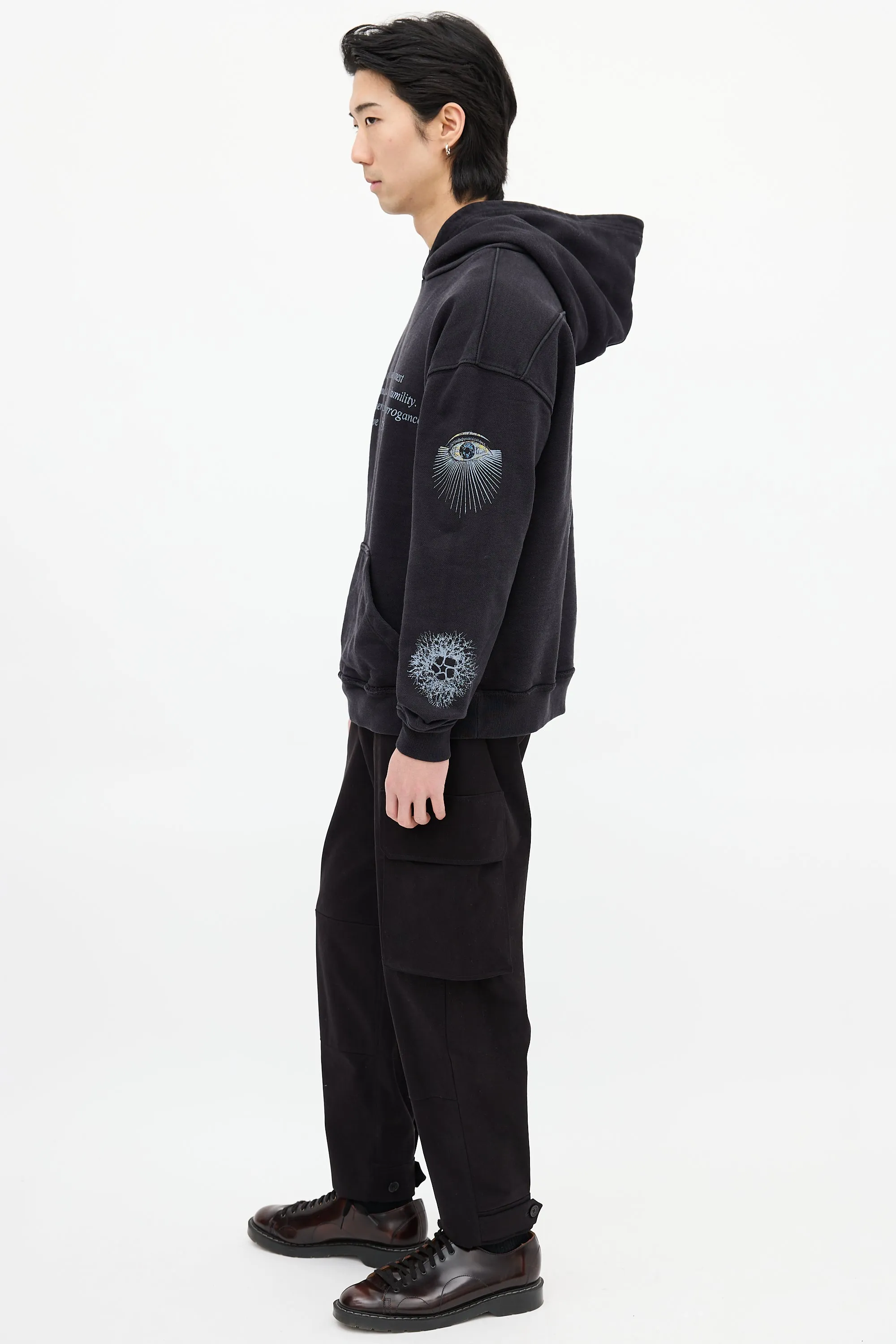 Black & Grey Honest Eye Graphic Hoodie