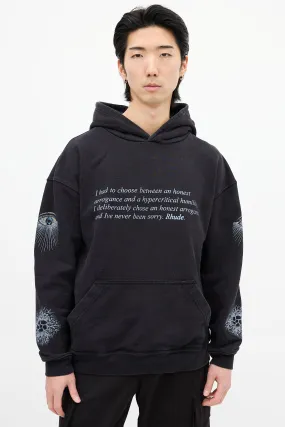 Black & Grey Honest Eye Graphic Hoodie