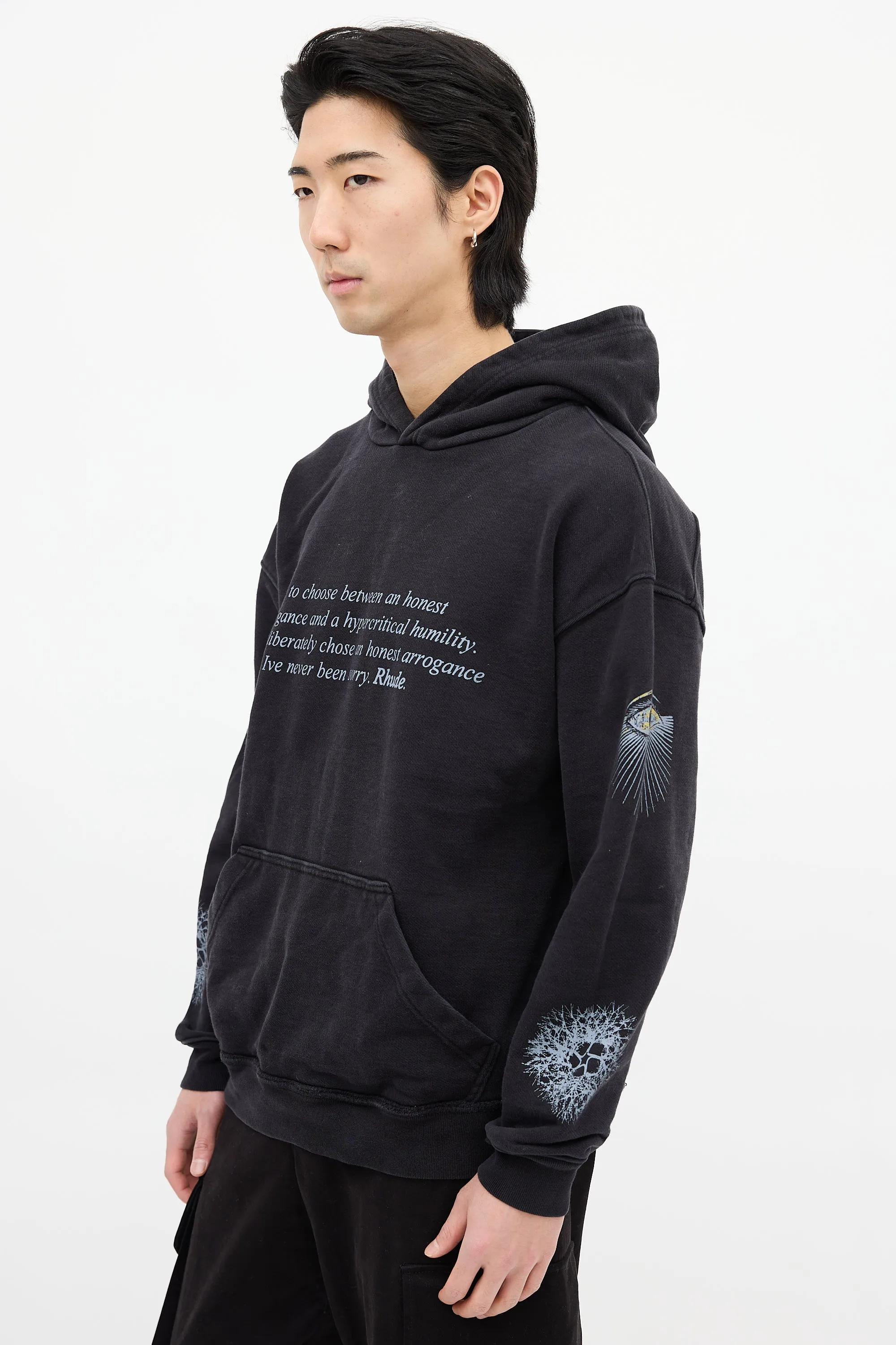 Black & Grey Honest Eye Graphic Hoodie