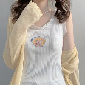 Cartoon Princess Print Summer Tops