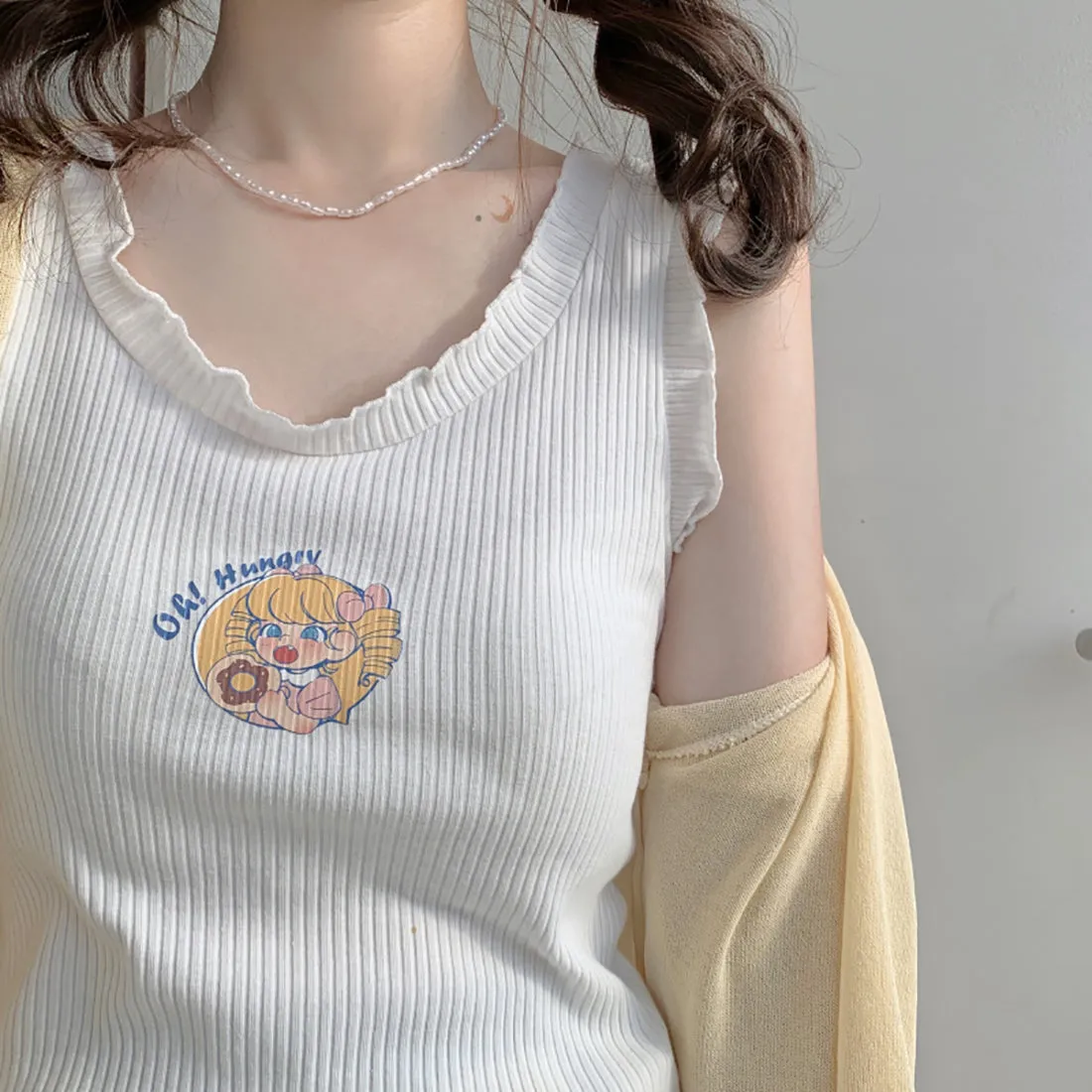 Cartoon Princess Print Summer Tops