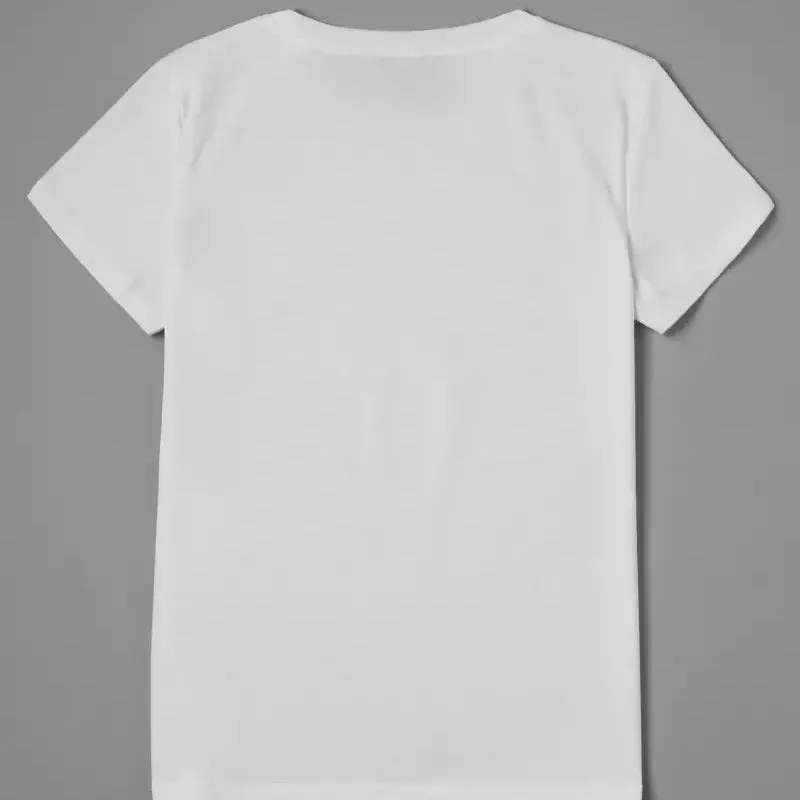 Cat Womens White Print T-shirt Casual Short Sleeve O Neck Top