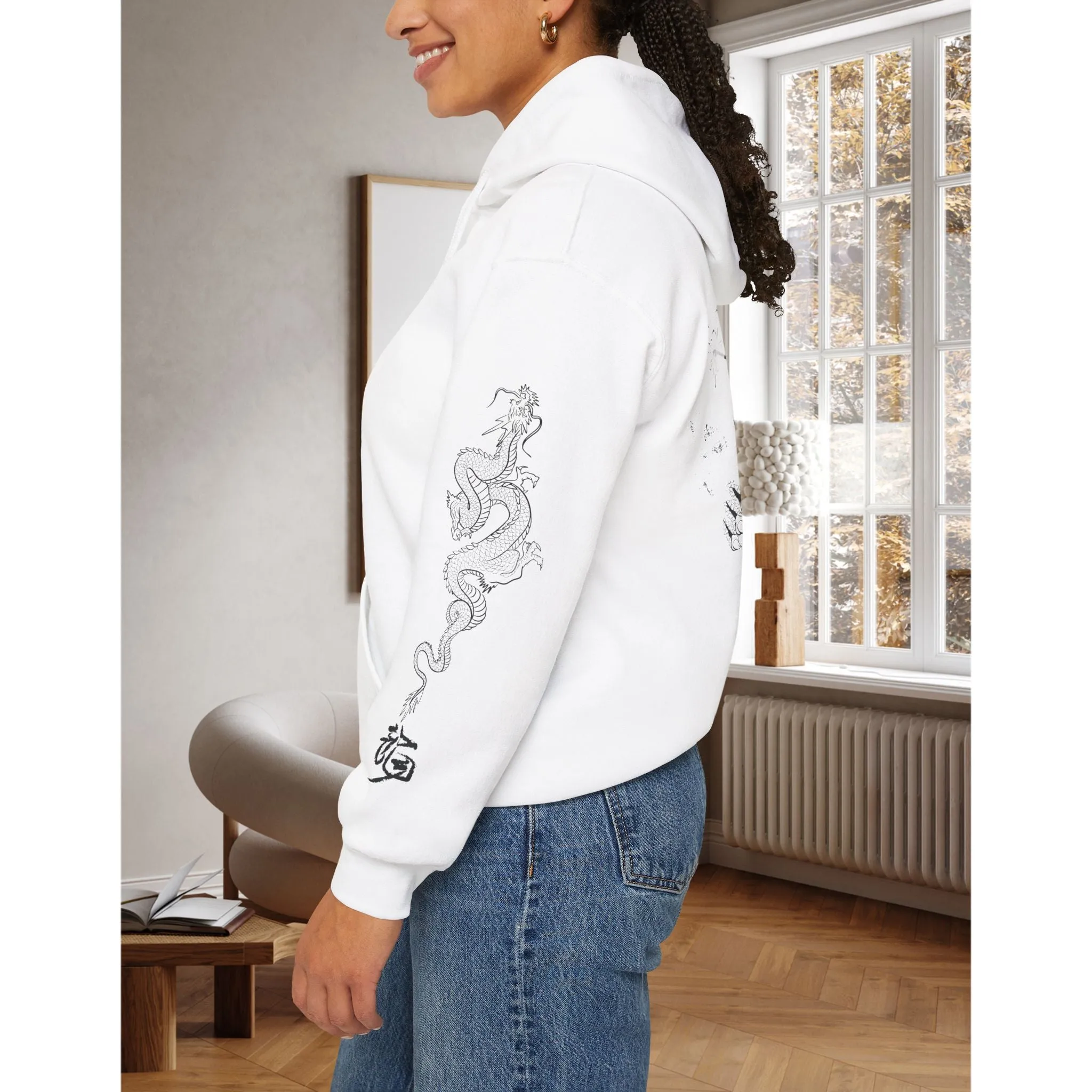 Dragon and Tiger Graphic Hoodie | Unisex Heavy Blend Sweatshirt for Bold Style