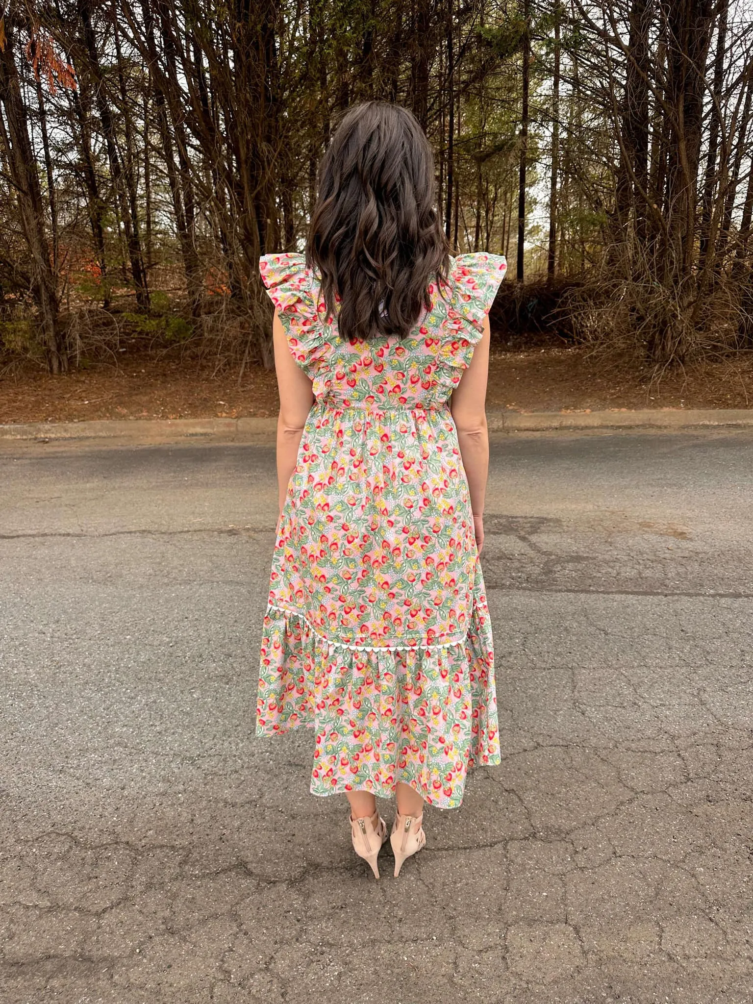 Floral Midi Dress in Pink