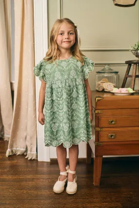 Georgia Dress in Mint Embroidery