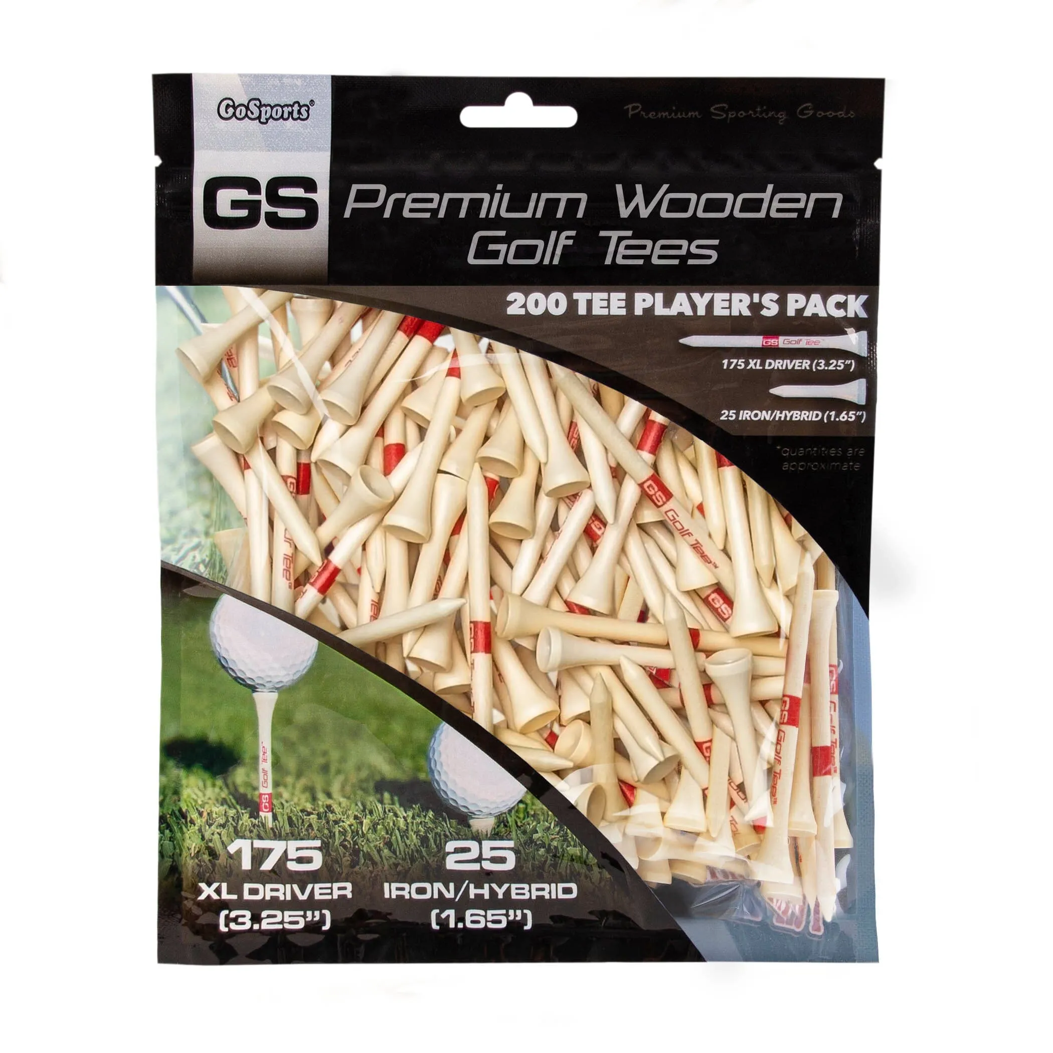 GoSports 3.25" XL Premium Wooden Golf Tees - Orange