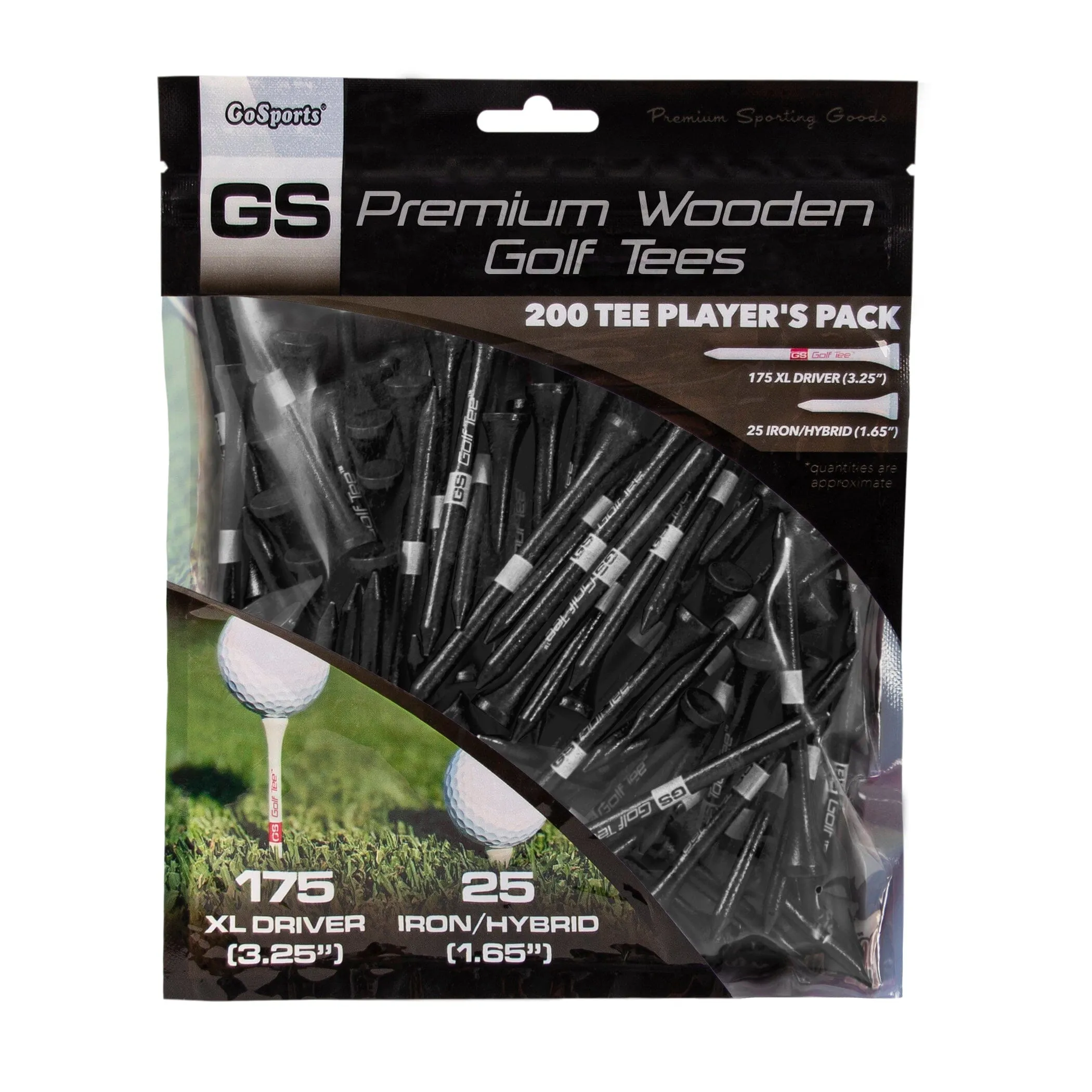 GoSports 3.25" XL Premium Wooden Golf Tees - Orange