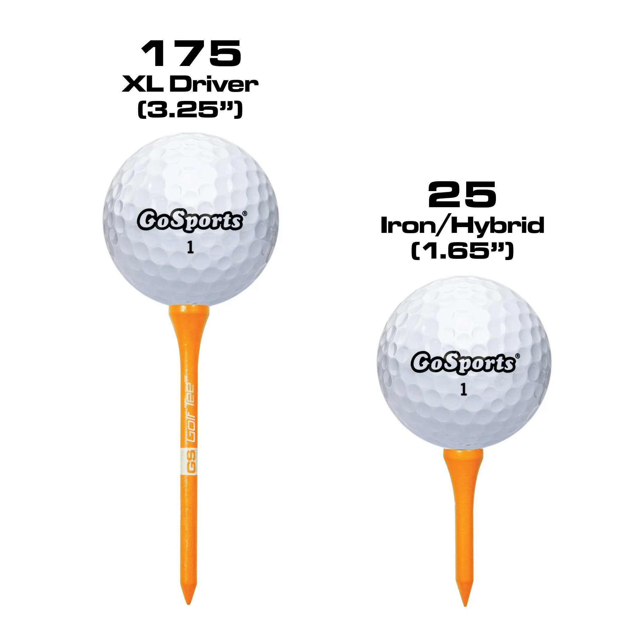 GoSports 3.25" XL Premium Wooden Golf Tees - Orange