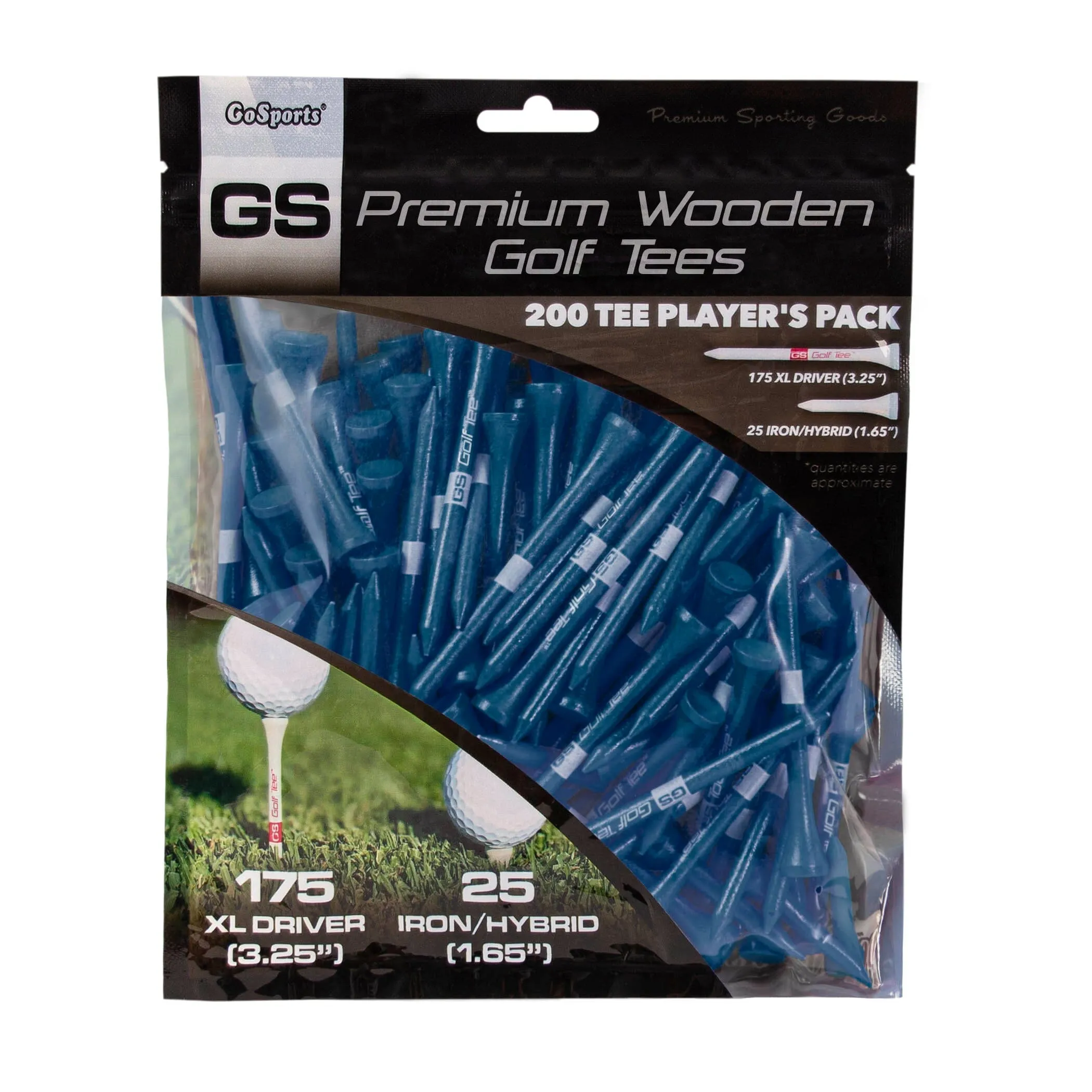 GoSports 3.25" XL Premium Wooden Golf Tees - Orange