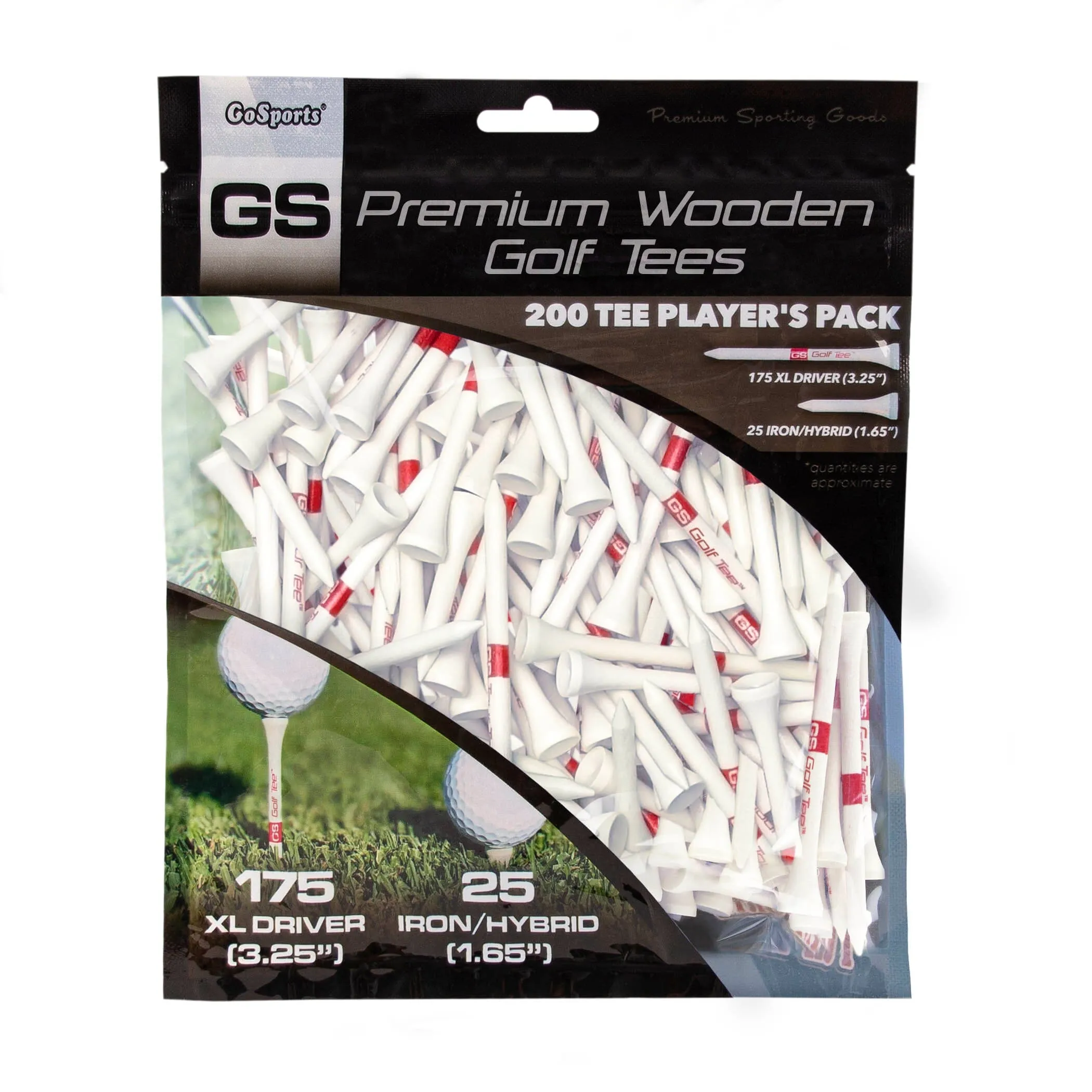 GoSports 3.25" XL Premium Wooden Golf Tees - Orange