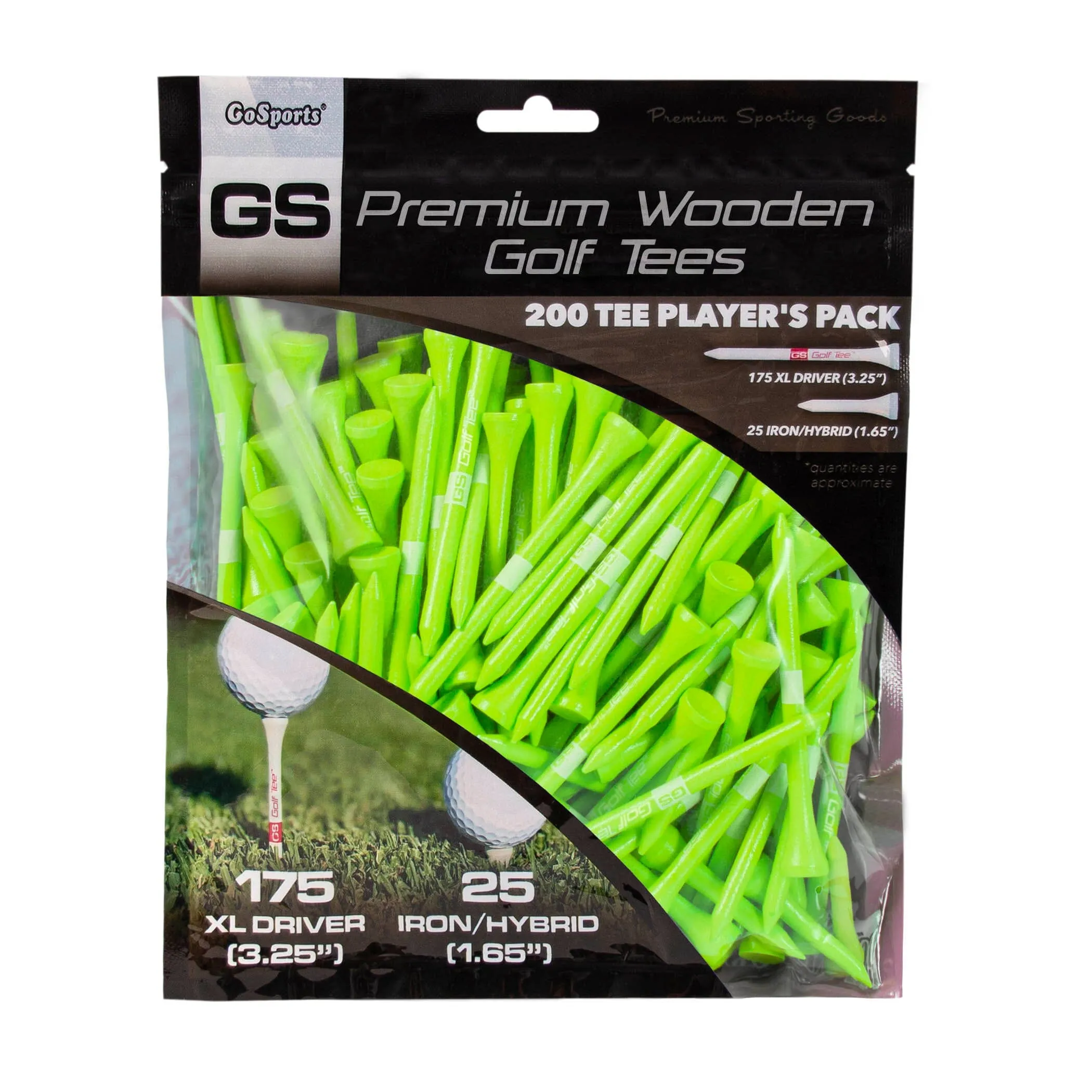 GoSports 3.25" XL Premium Wooden Golf Tees - Orange