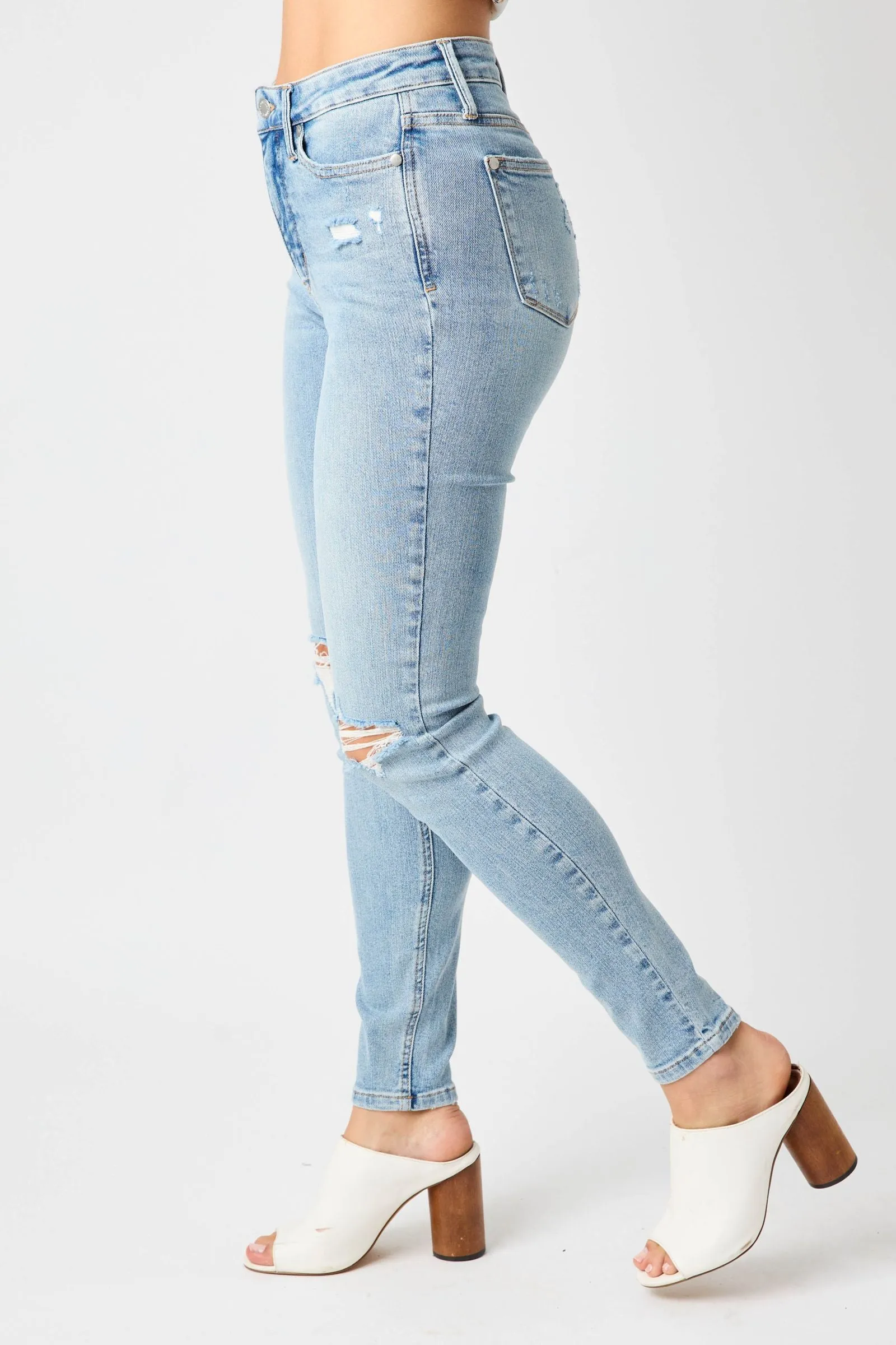 Jess Judy Blue Tummy Control Skinny Jeans (Light Wash)