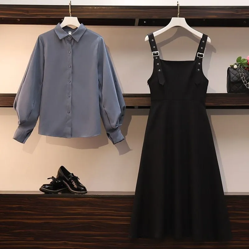 Korean Black Tank Wtrap Dress