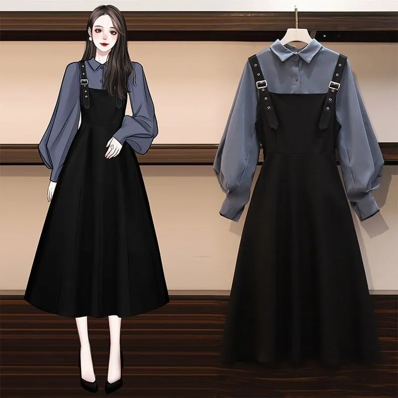 Korean Black Tank Wtrap Dress