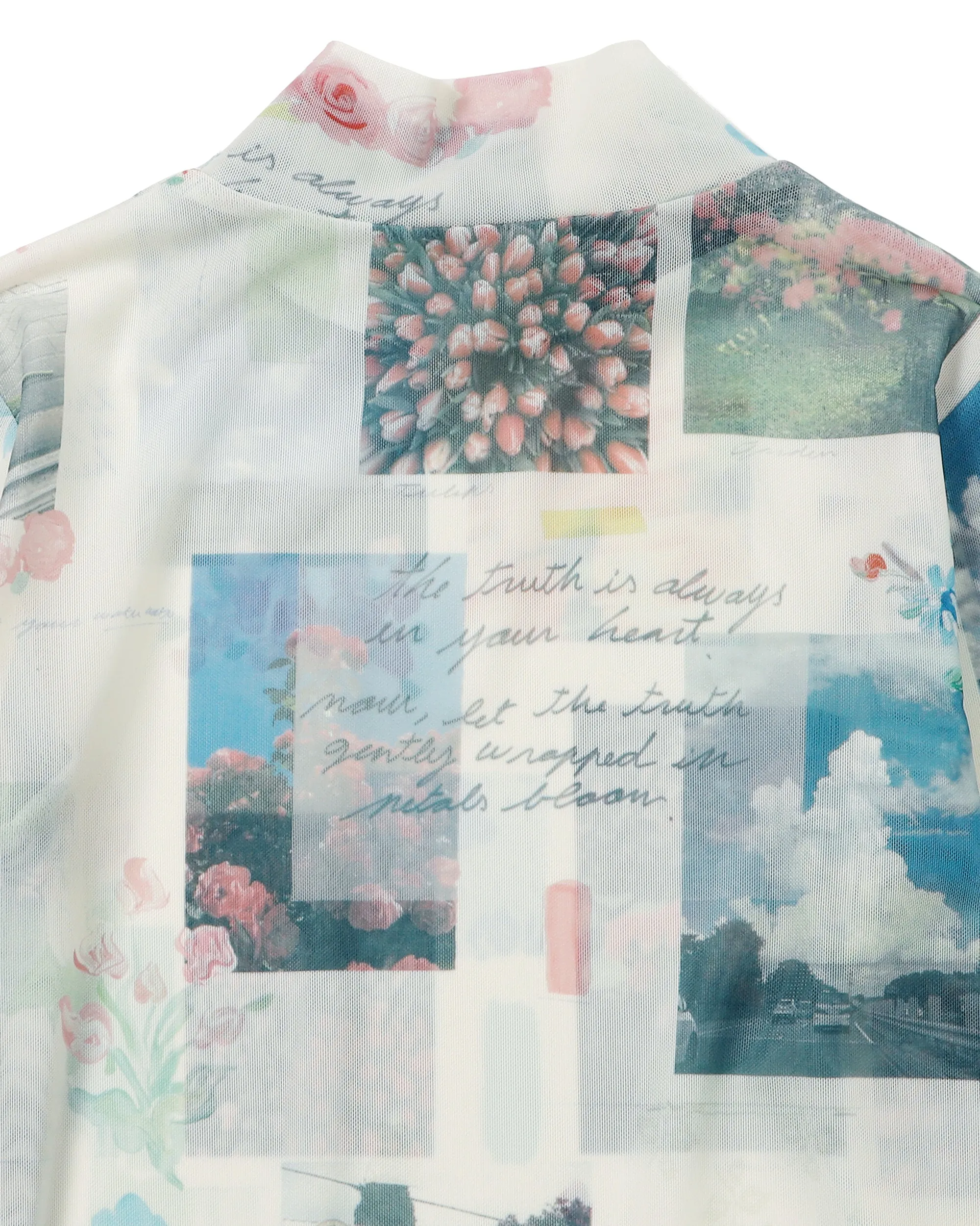 MEMORY COLLAGE SEE-THROUGH TOPS