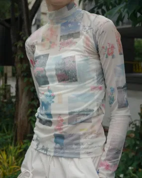 MEMORY COLLAGE SEE-THROUGH TOPS