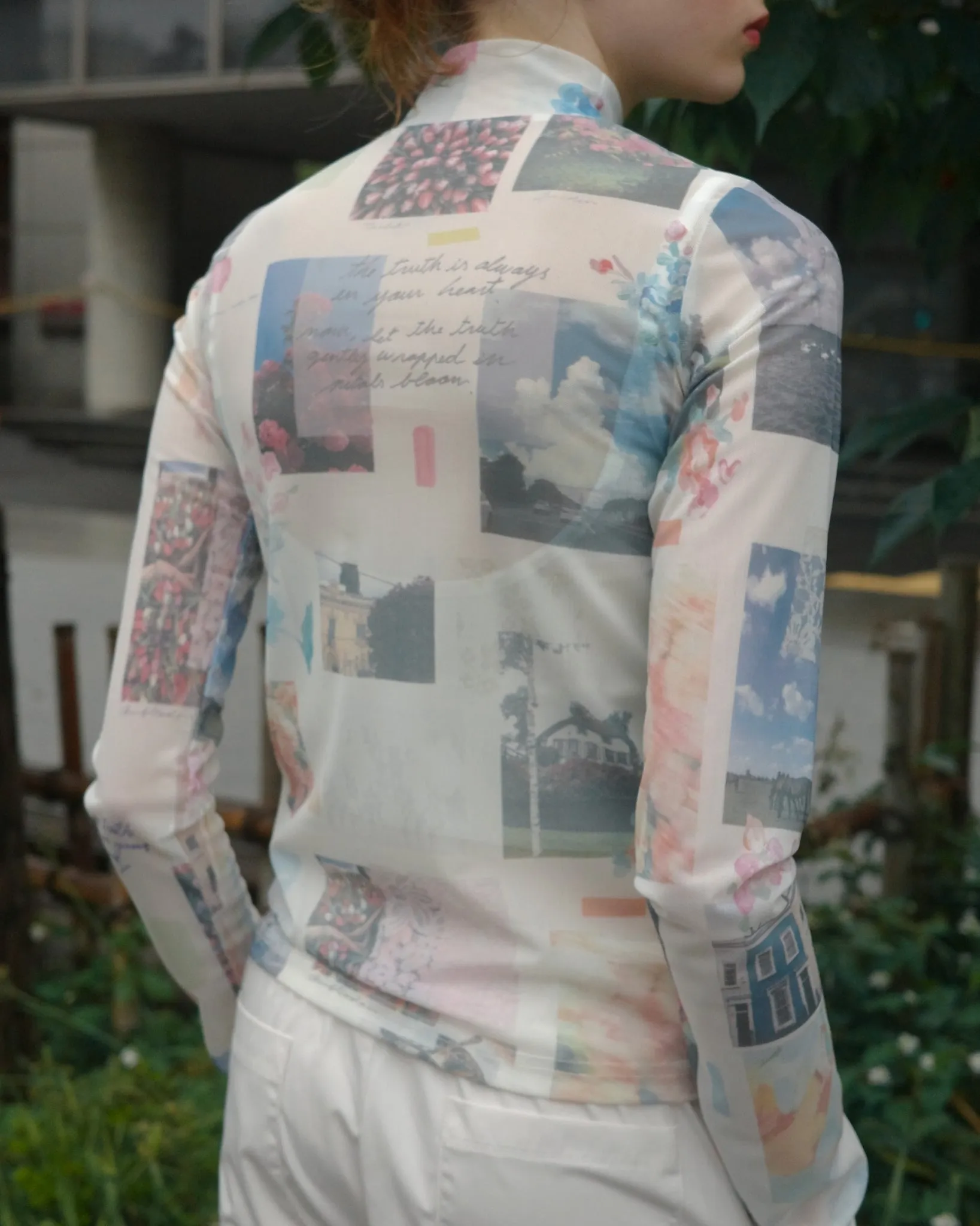 MEMORY COLLAGE SEE-THROUGH TOPS