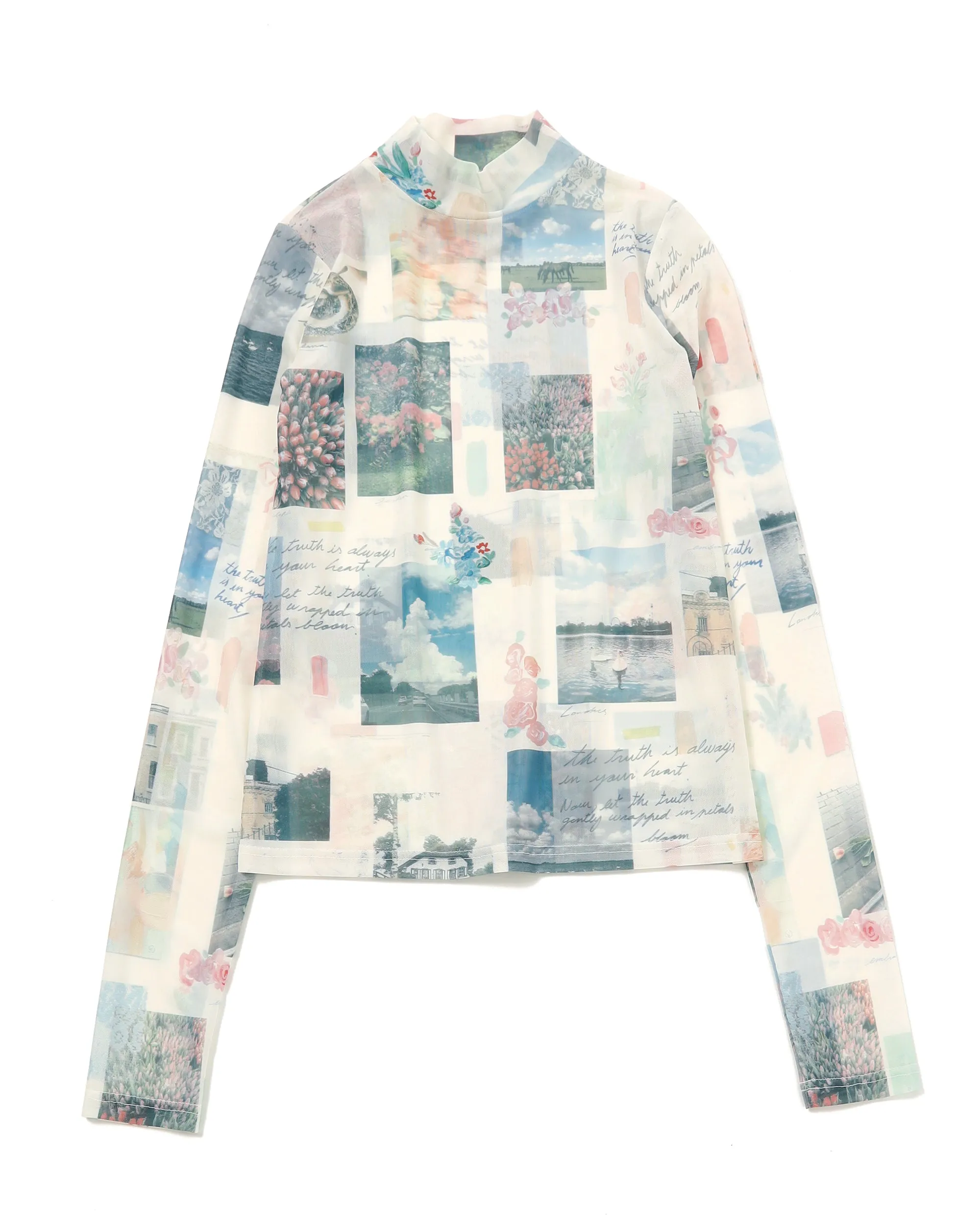 MEMORY COLLAGE SEE-THROUGH TOPS