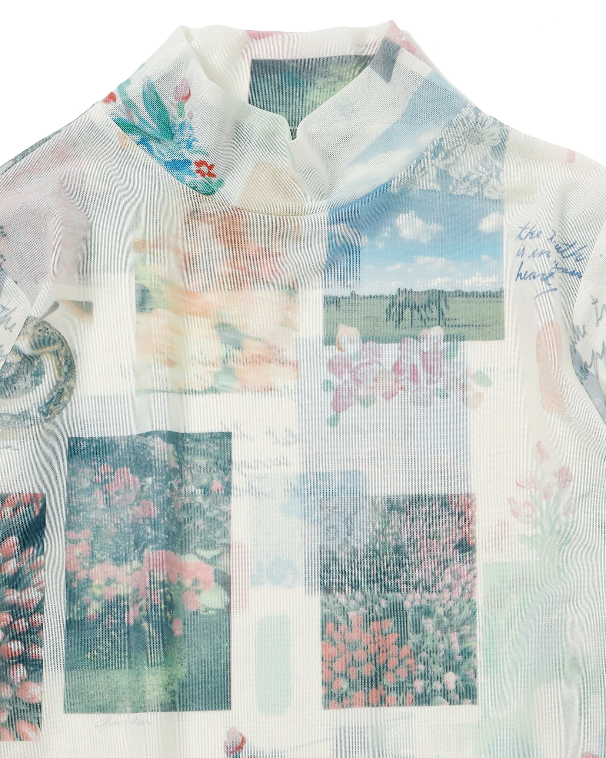 MEMORY COLLAGE SEE-THROUGH TOPS