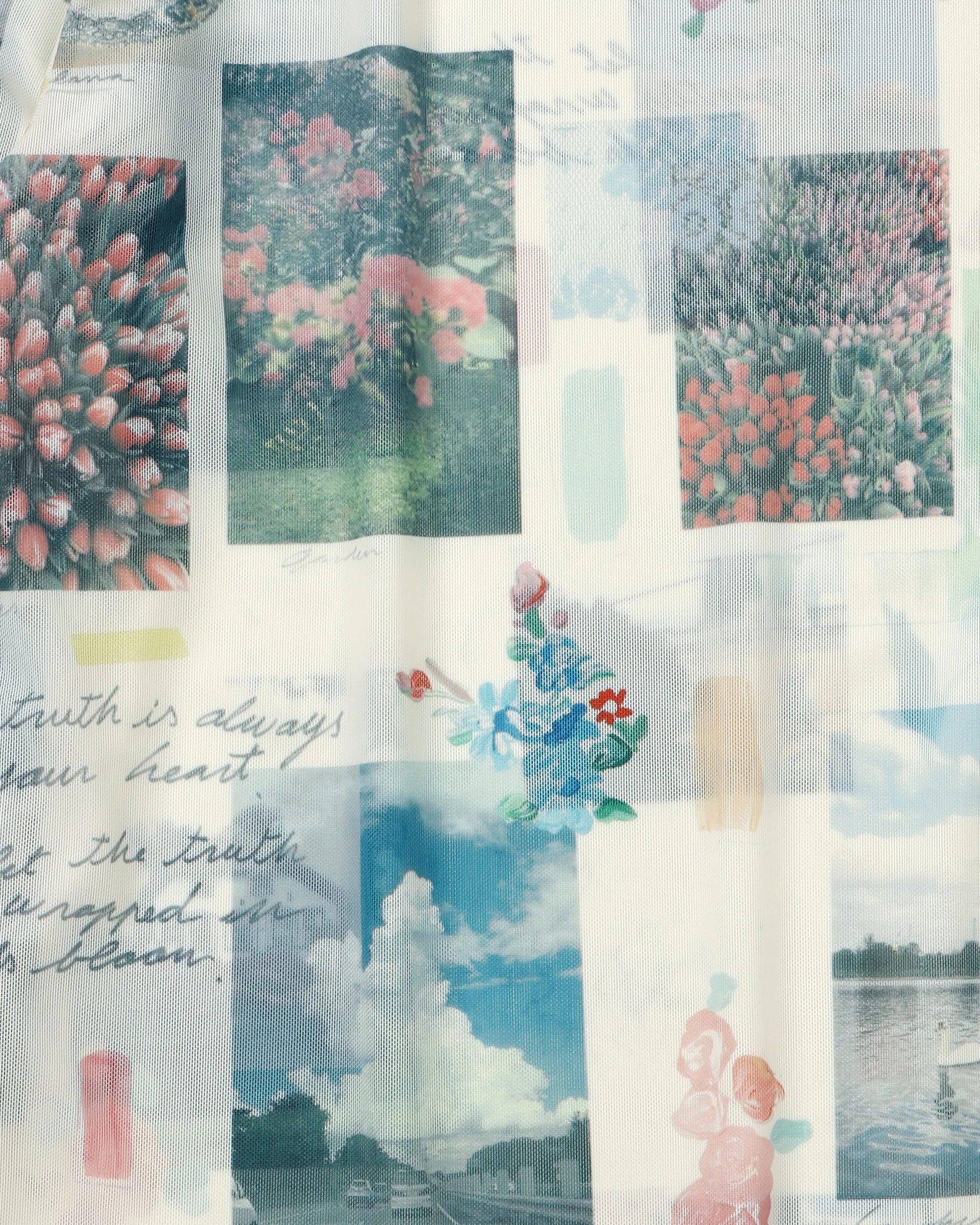MEMORY COLLAGE SEE-THROUGH TOPS