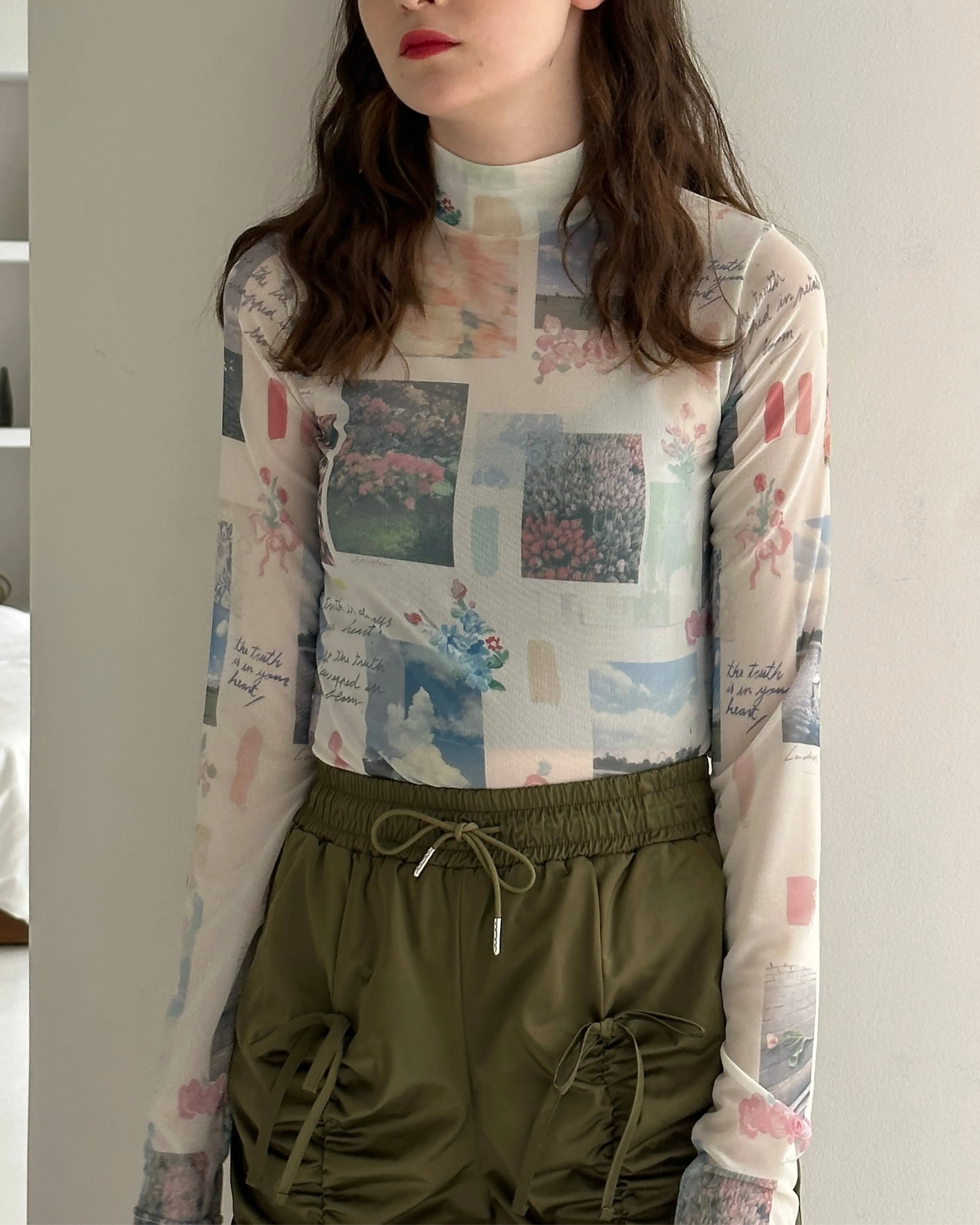 MEMORY COLLAGE SEE-THROUGH TOPS