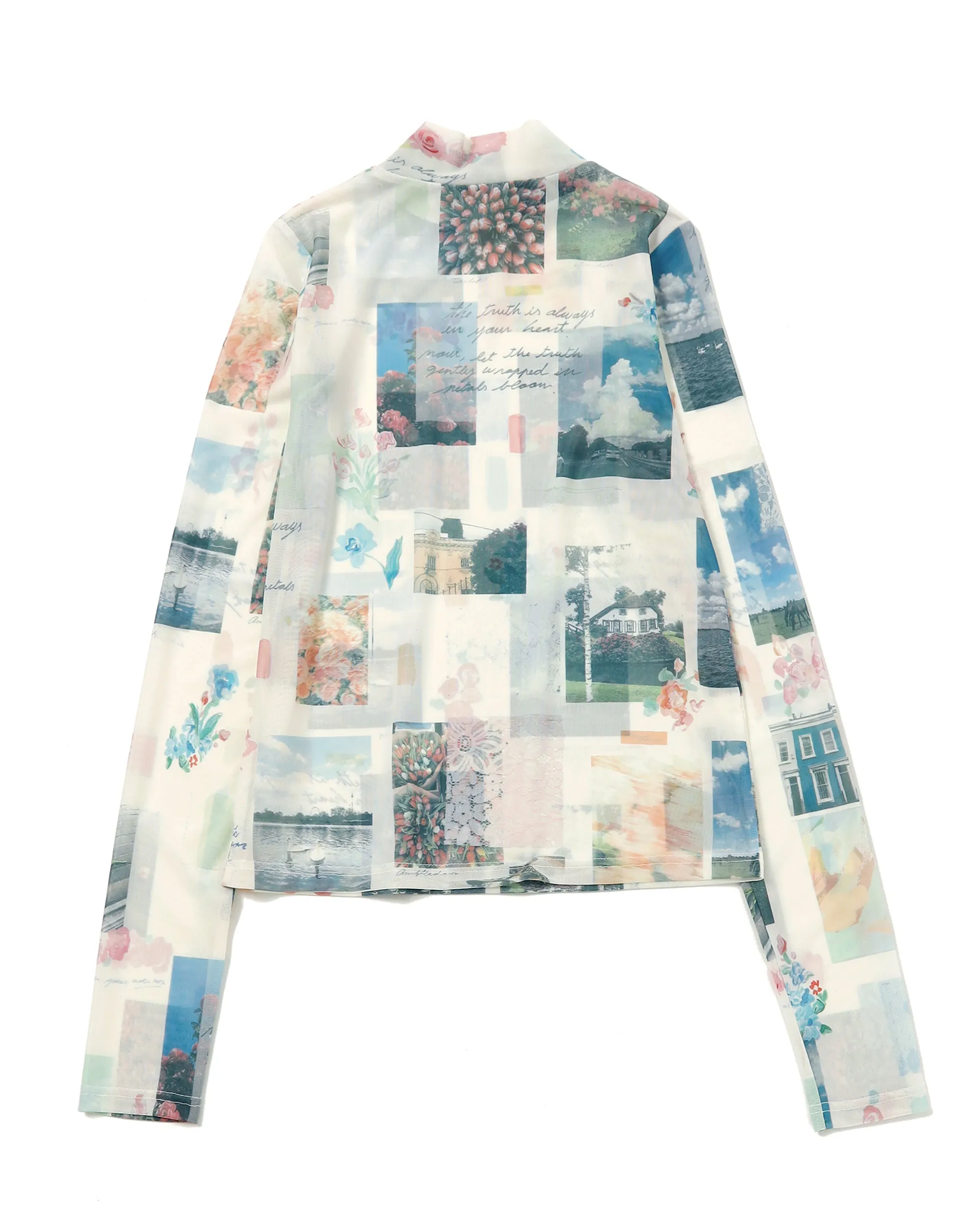 MEMORY COLLAGE SEE-THROUGH TOPS