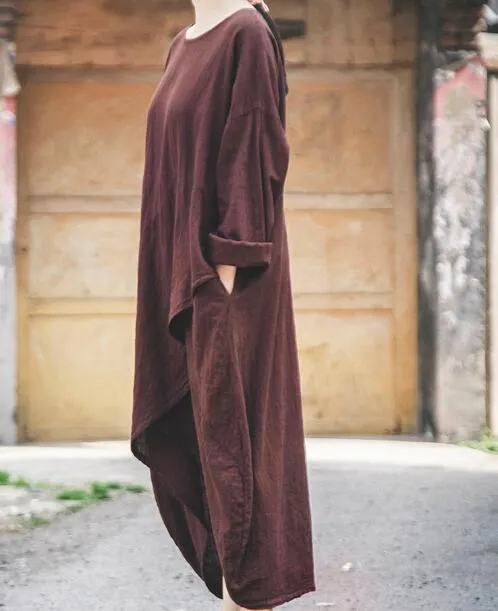 Mermaid Women Dresses Linen Cotton  Women Dresses Vintage Style CH90423