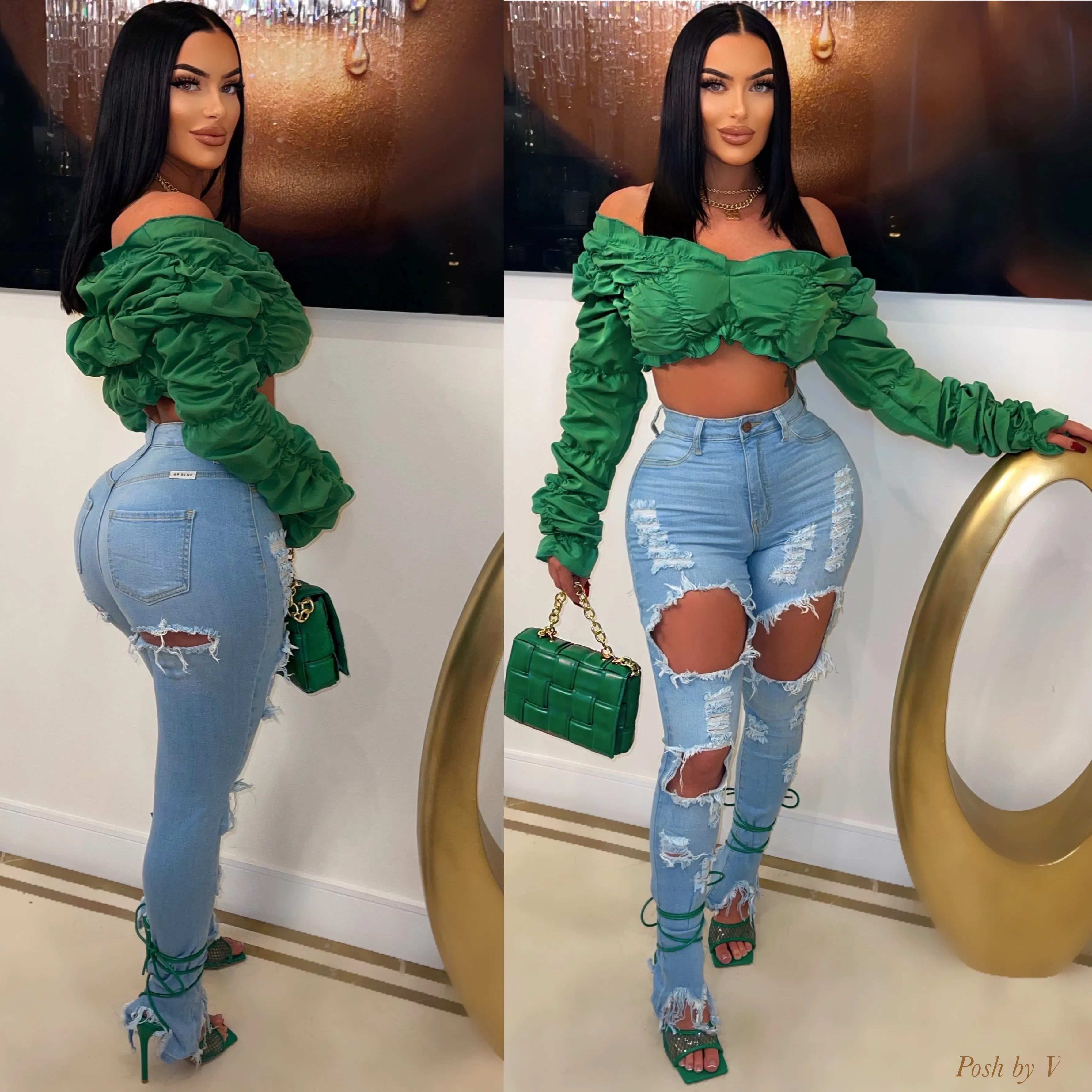 Myra distressed jeans (Light blue)
