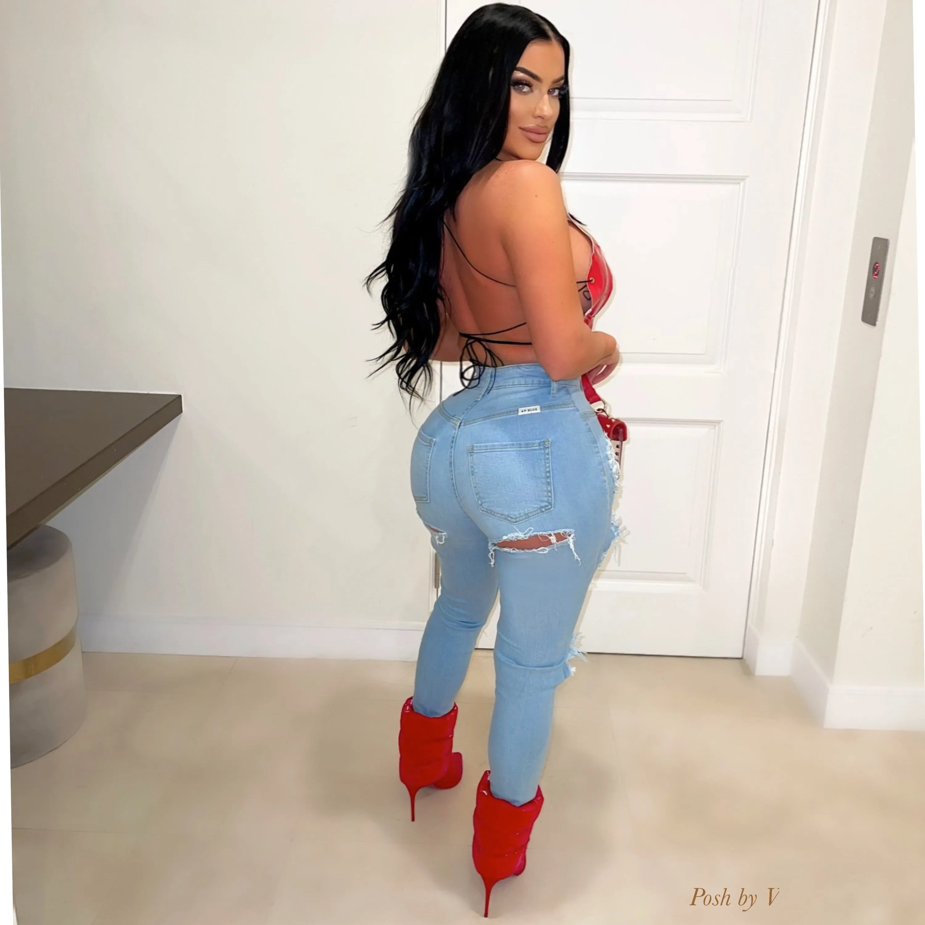 Myra distressed jeans (Light blue)