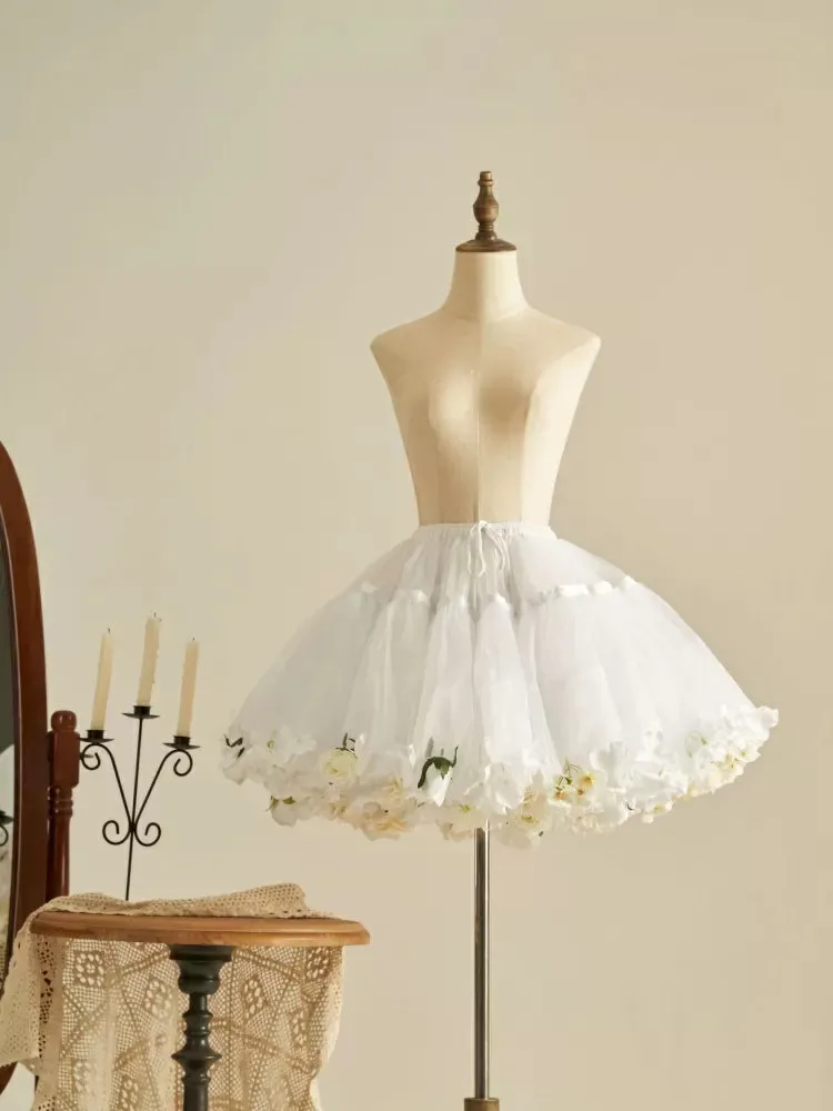 Spring Harvest Length Floral 35cm/45cm WhiteWhite- Petticoat