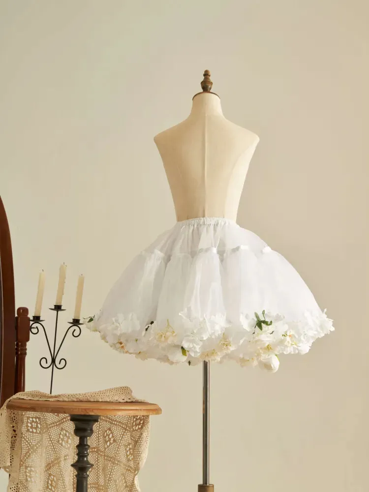 Spring Harvest Length Floral 35cm/45cm WhiteWhite- Petticoat