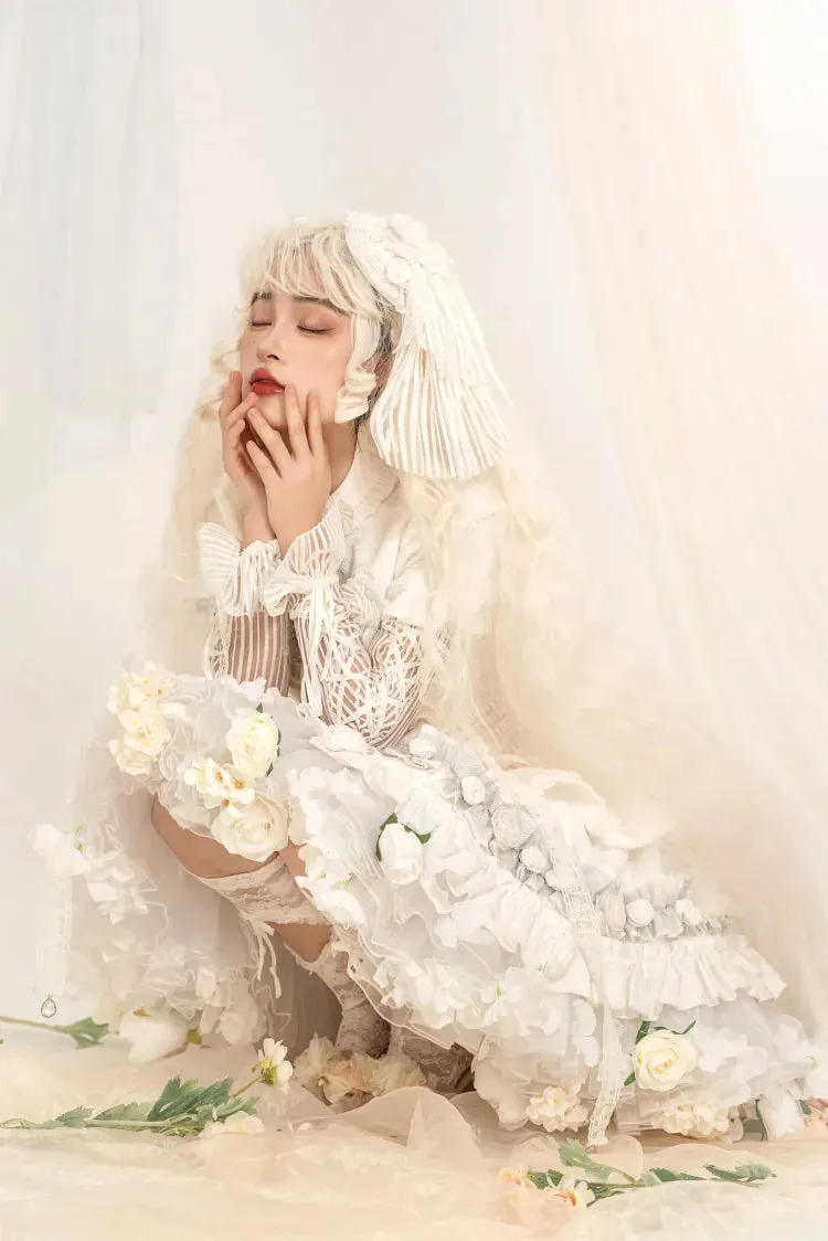 Spring Harvest Length Floral 35cm/45cm WhiteWhite- Petticoat