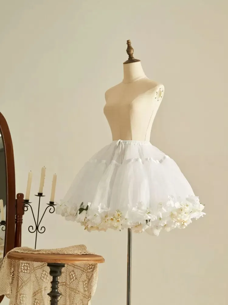 Spring Harvest Length Floral 35cm/45cm WhiteWhite- Petticoat