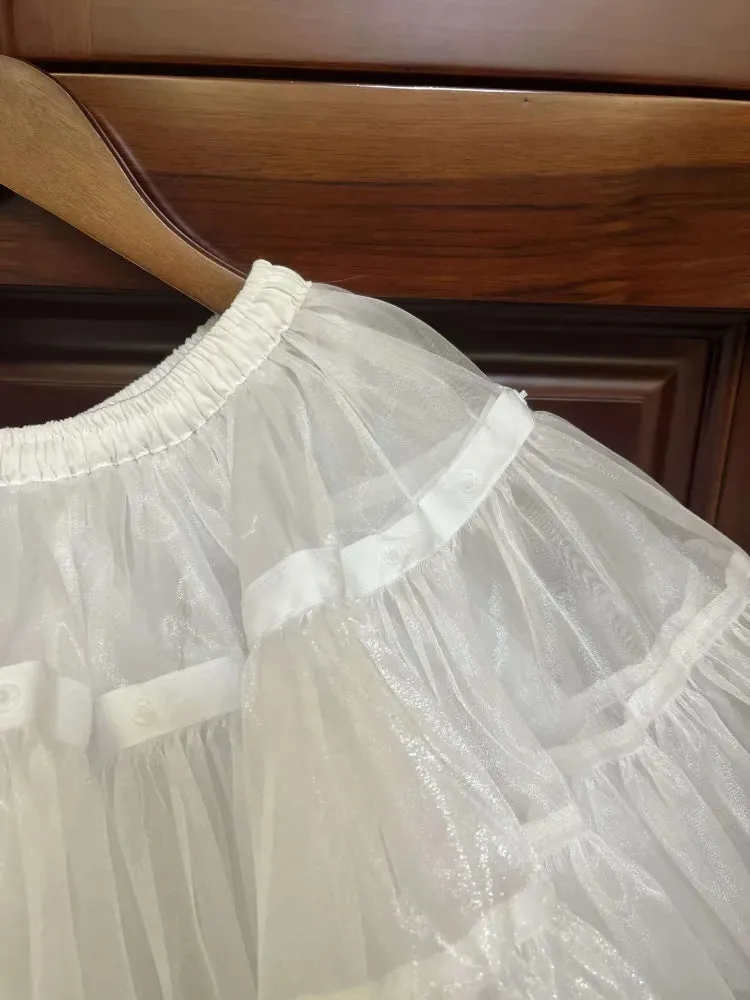 Spring Harvest Length Floral 35cm/45cm WhiteWhite- Petticoat