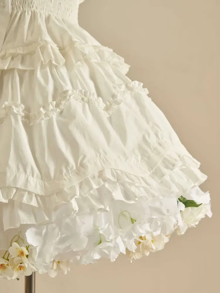 Spring Harvest Length Floral 35cm/45cm WhiteWhite- Petticoat