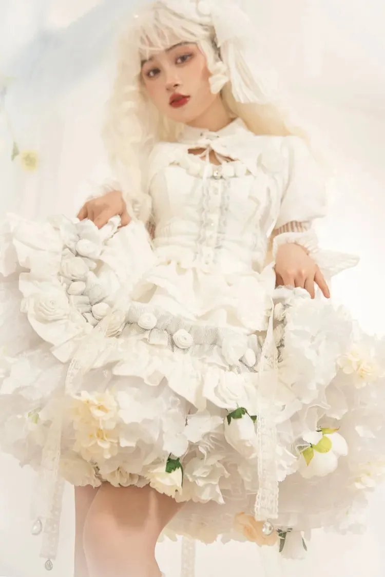 Spring Harvest Length Floral 35cm/45cm WhiteWhite- Petticoat