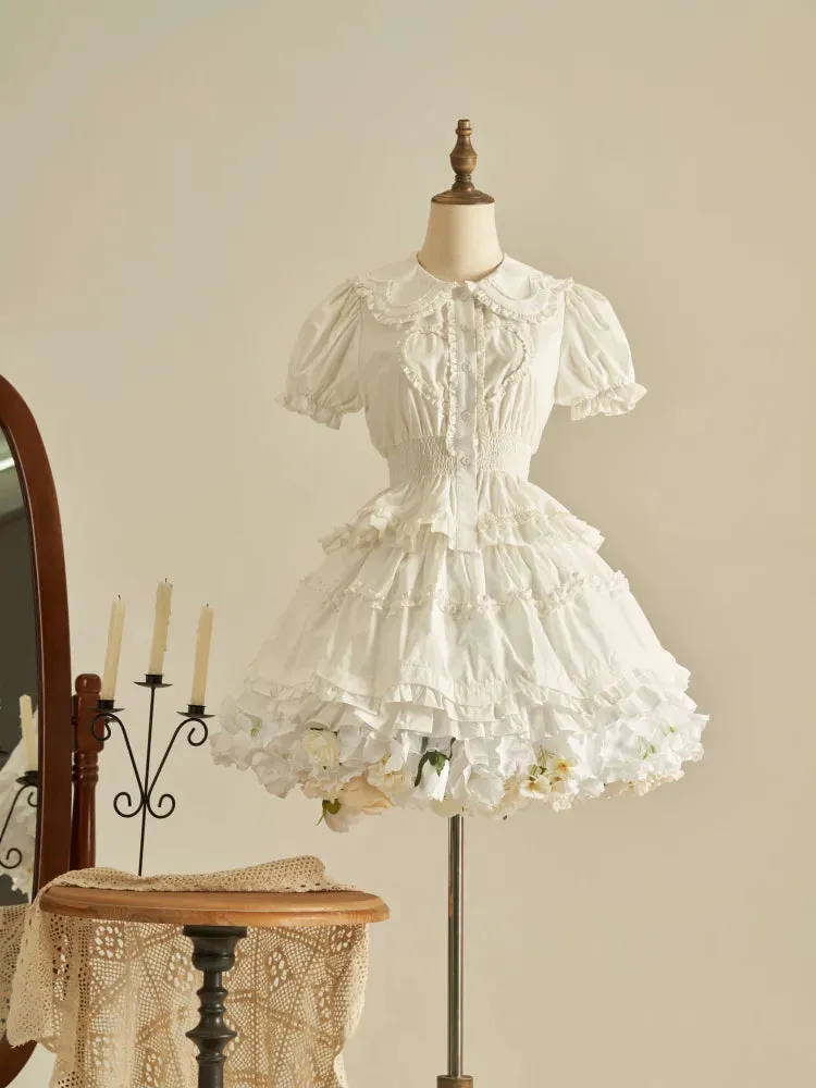 Spring Harvest Length Floral 35cm/45cm WhiteWhite- Petticoat