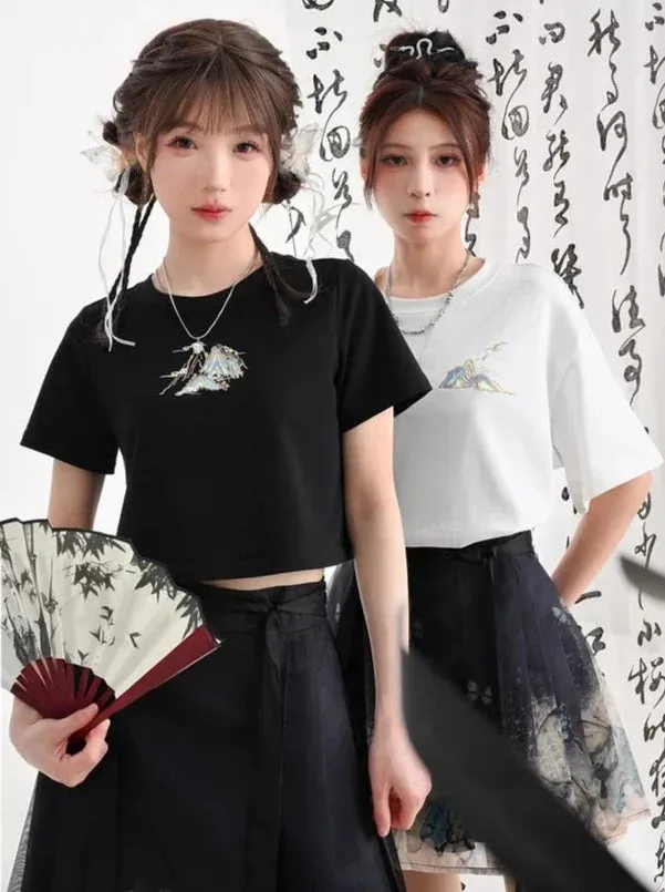 Tops Genderless Summer Dark China
