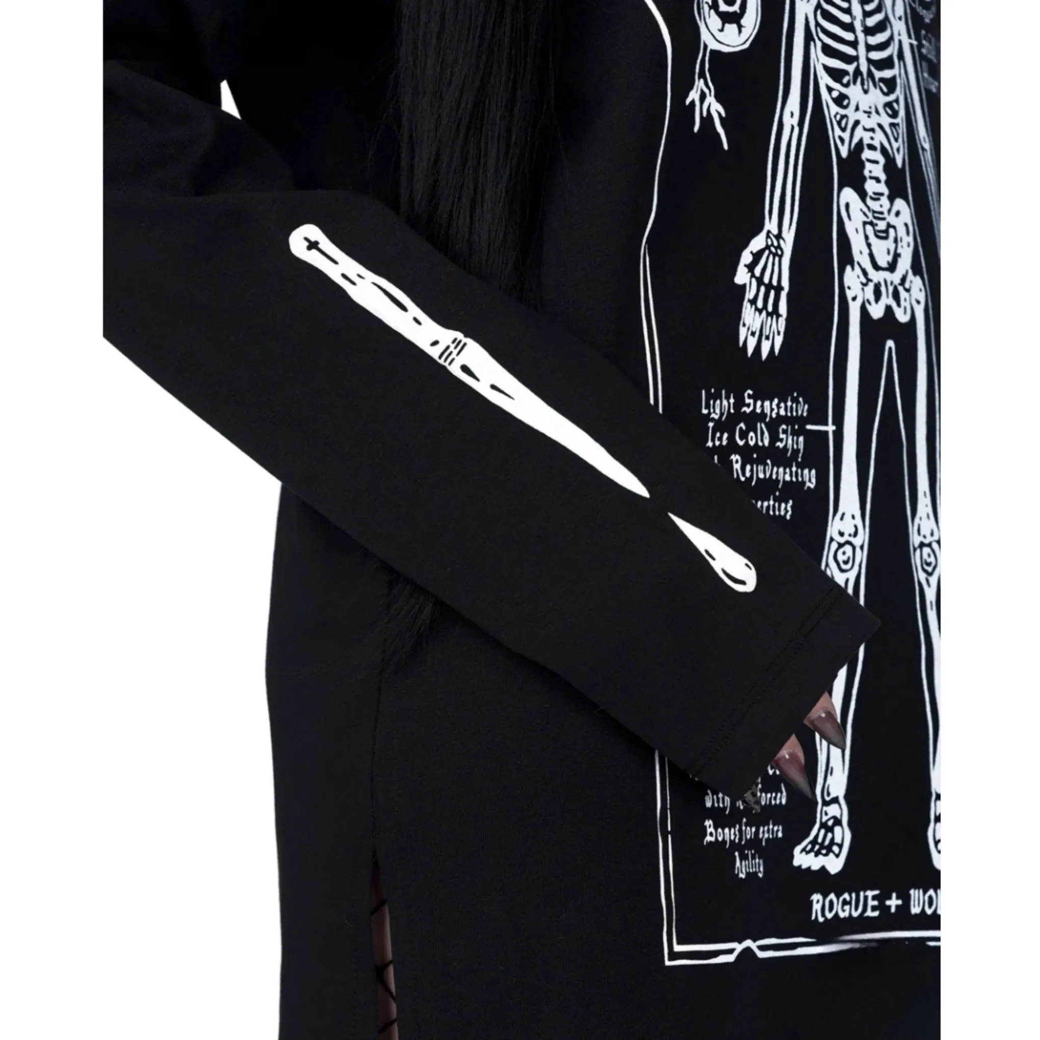 Vampire Anatomy Long Sleeve Tee | Black Oversized 100% Cotton