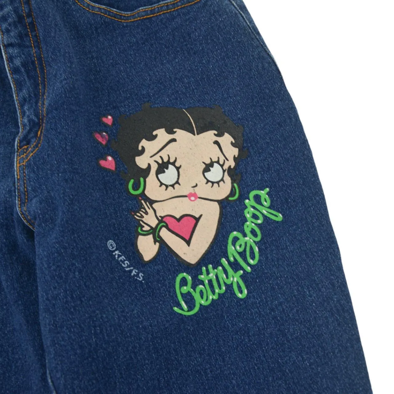 Vintage Betty Boop Blue Denim Jean Shorts Women's Size W24